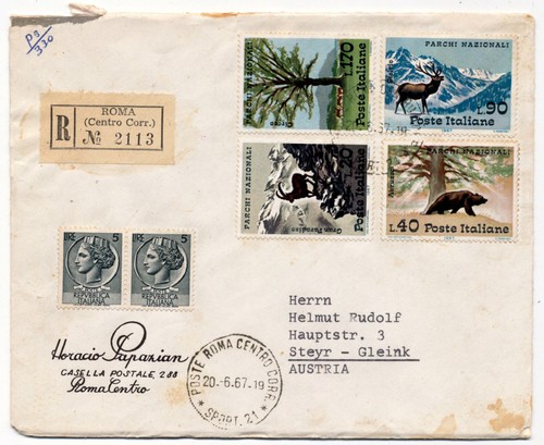 Italien 1967 mischfrankatur - mischfrankatur,