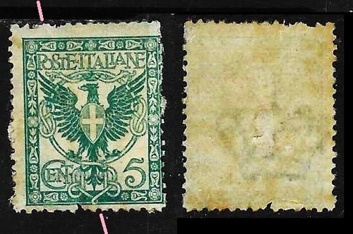 Italien 1901 wappen 5 cent - 1901:,